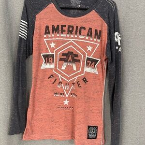 American Fighter Red and Black Long Sleeve Shirt
